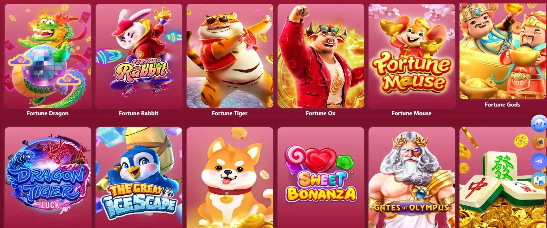 yx777yx ဂိမ်းလော်ဘီ Live Casino နှင့် Slots ကဏ္ဍ Provider များ
